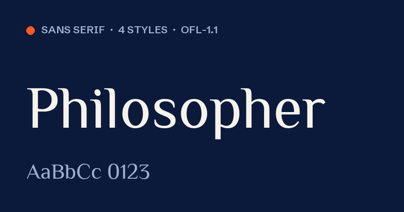 Philosopher font preview card
