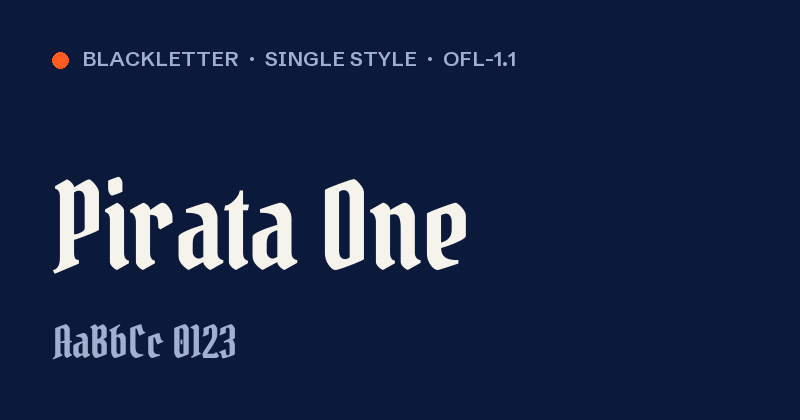 Anteprima del font Pirata One