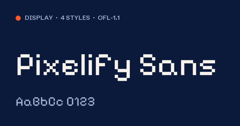 Voorbeeld van het font Pixelify Sans