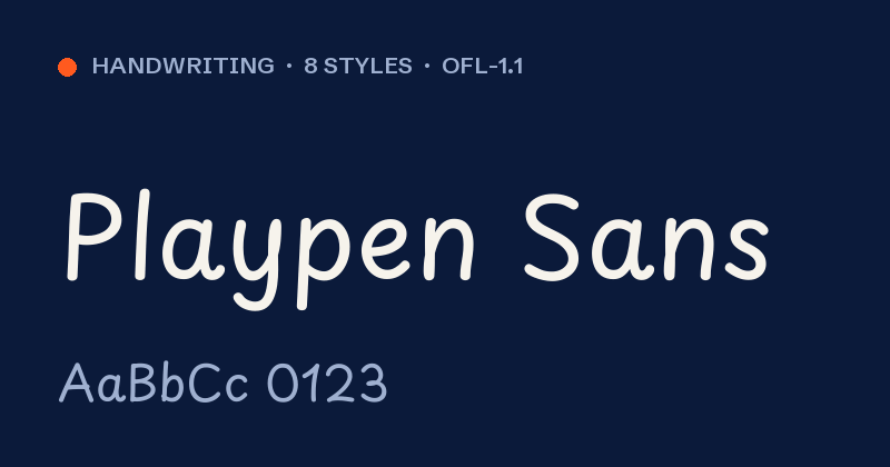 Превью шрифта Playpen Sans