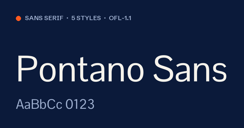 Voorbeeld van het font Pontano Sans