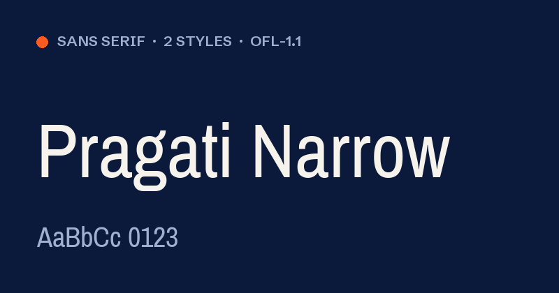 Voorbeeld van het font Pragati Narrow