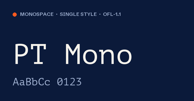 Vorschau des Fonts PT Mono