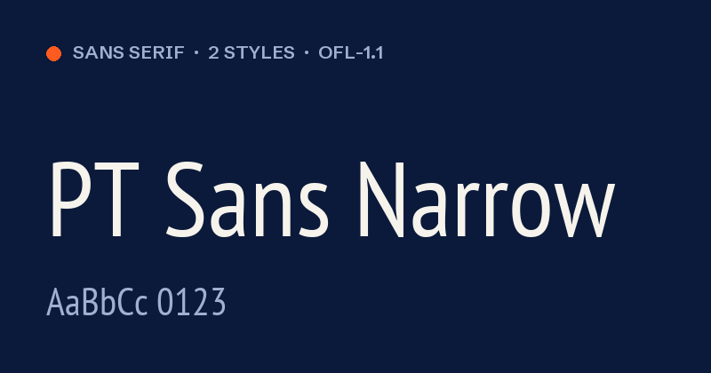 Anteprima del font PT Sans Narrow