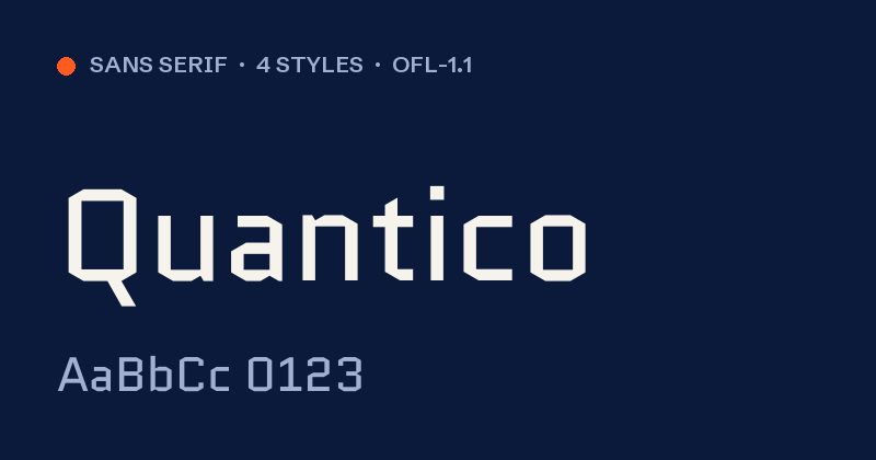 Quantico font preview card