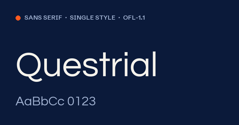 Превью шрифта Questrial