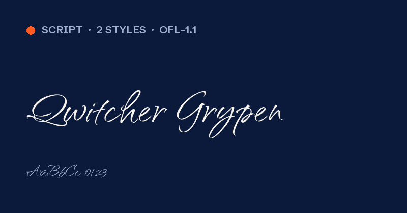 Qwitcher Grypen font preview card