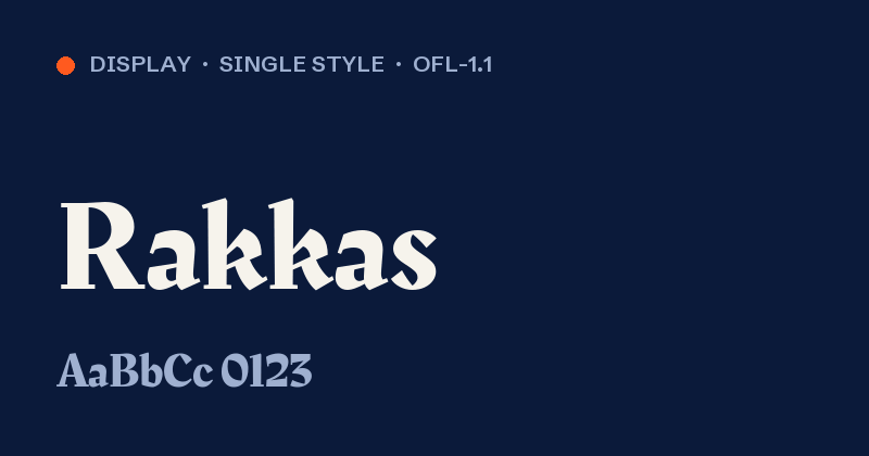 Voorbeeld van het font Rakkas