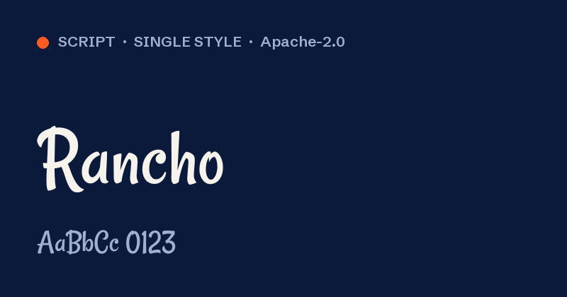 Rancho font preview card
