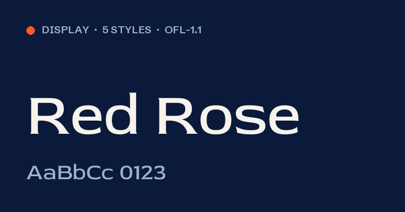 Anteprima del font Red Rose