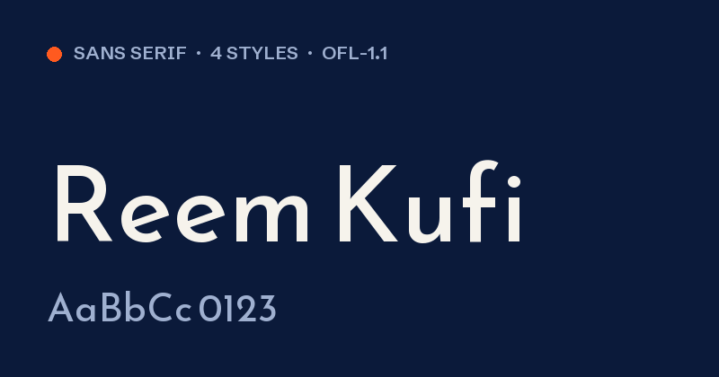 Anteprima del font Reem Kufi