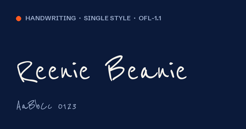 Vista previa de la fuente Reenie Beanie