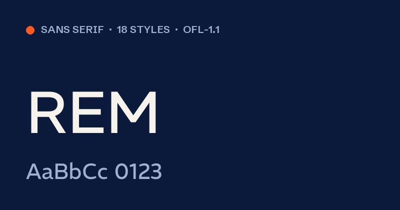Anteprima del font REM