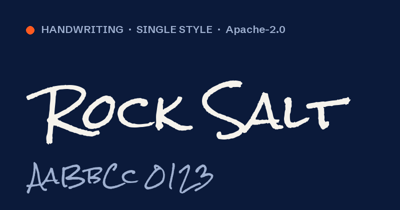 Voorbeeld van het font Rock Salt