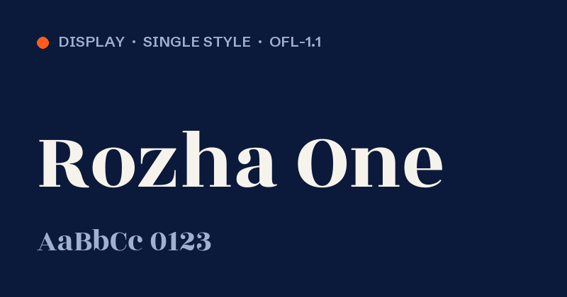 Voorbeeld van het font Rozha One