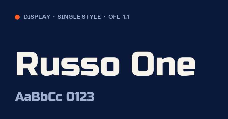 Превью шрифта Russo One
