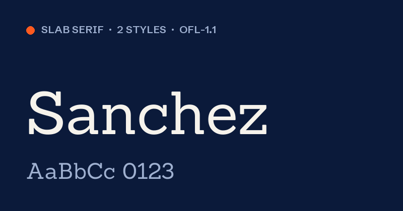 Sanchez font preview card
