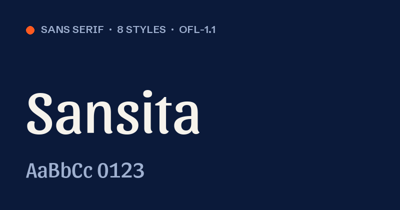 Voorbeeld van het font Sansita
