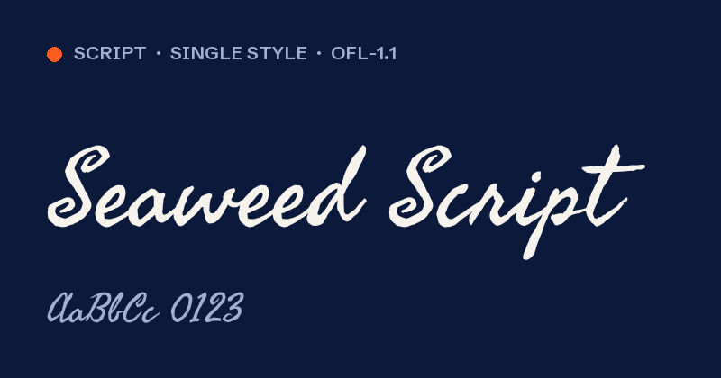 Seaweed Script font preview card