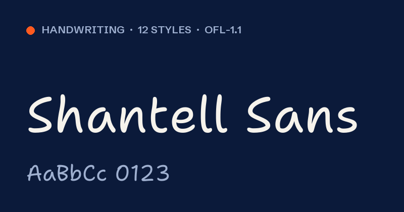 Shantell Sans font preview card