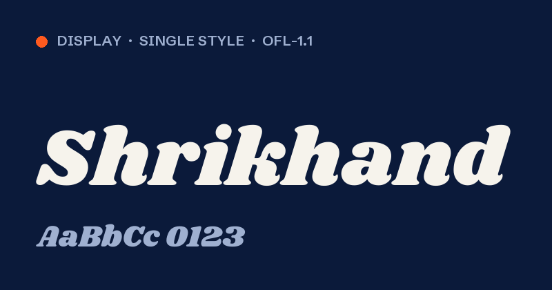 Voorbeeld van het font Shrikhand