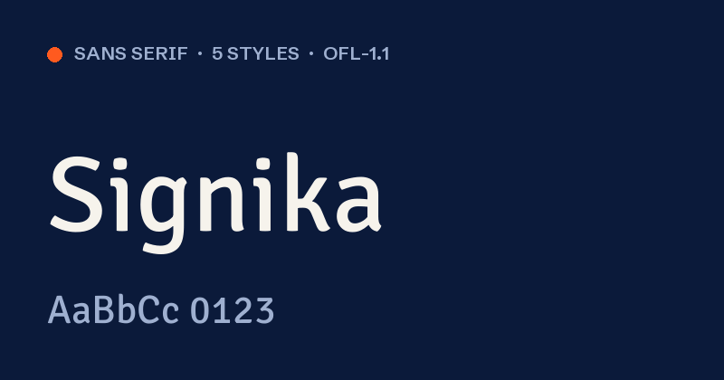 Превью шрифта Signika