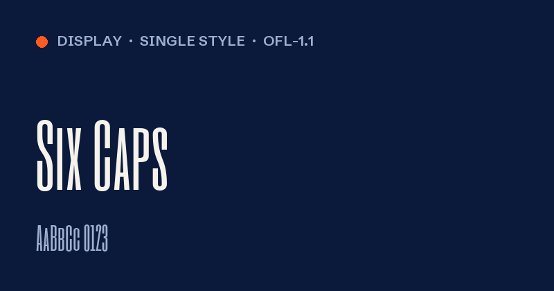 Voorbeeld van het font Six Caps