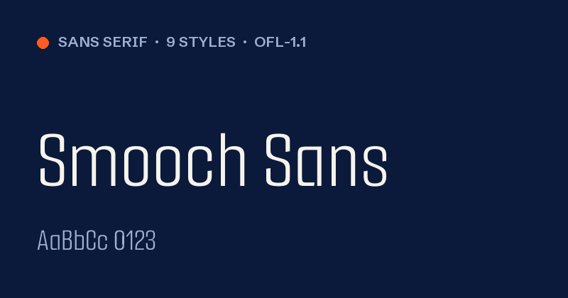 Smooch Sans font preview card