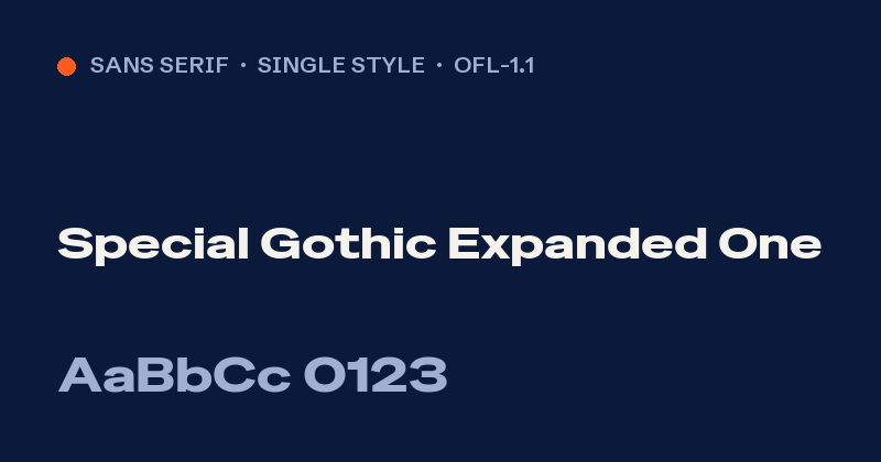 Special Gothic Expanded One font preview card