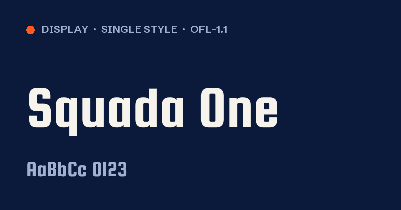 Voorbeeld van het font Squada One