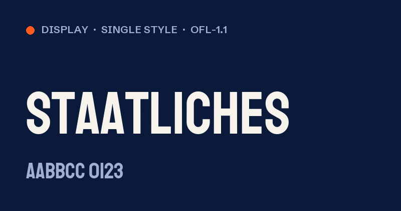 Staatliches font preview card