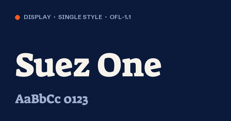 Suez One font preview card