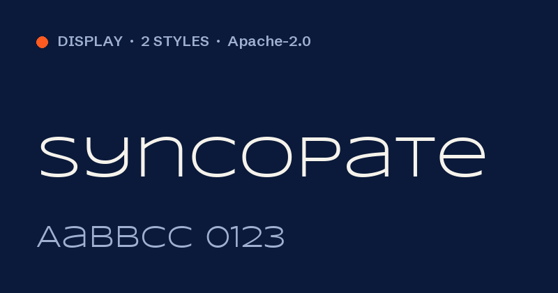 Anteprima del font Syncopate