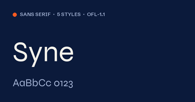 Syne font önizlemesi