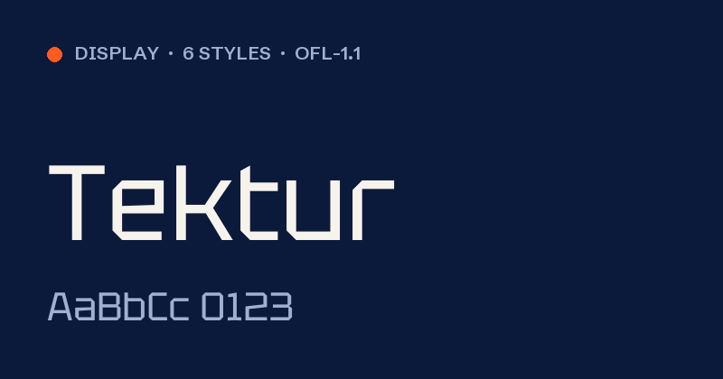 Voorbeeld van het font Tektur