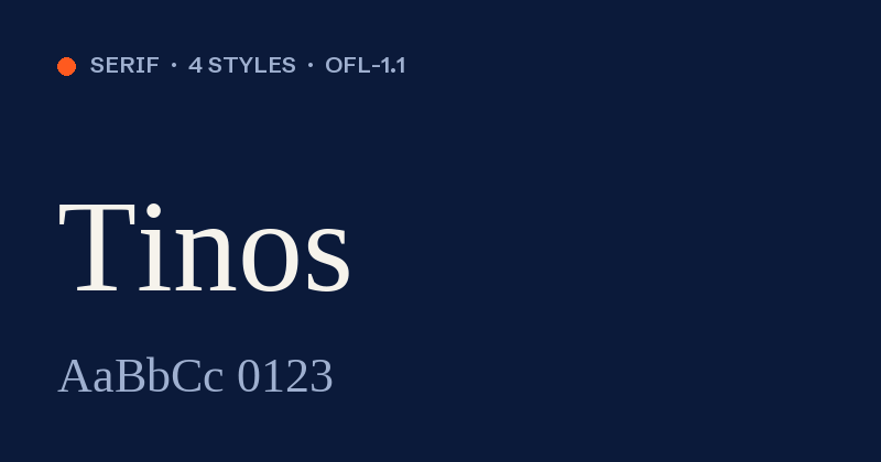 Tinos font önizlemesi