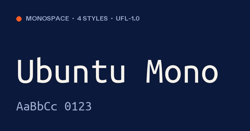 Voorbeeld van het font Ubuntu Mono