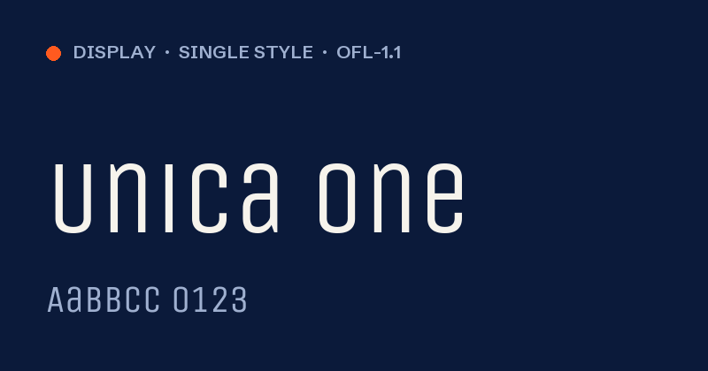 Voorbeeld van het font Unica One