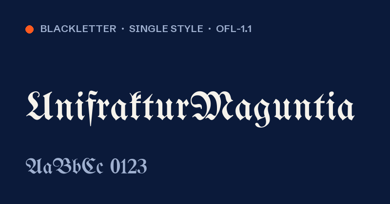 Anteprima del font UnifrakturMaguntia