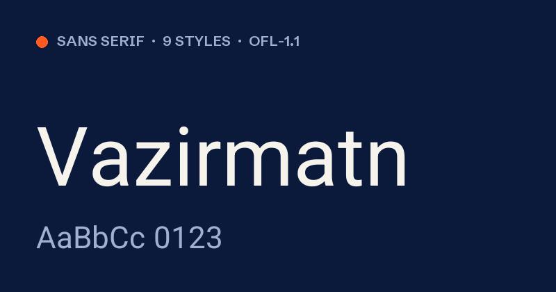 Vazirmatn font önizlemesi
