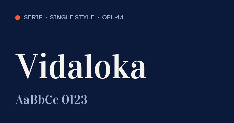 Voorbeeld van het font Vidaloka