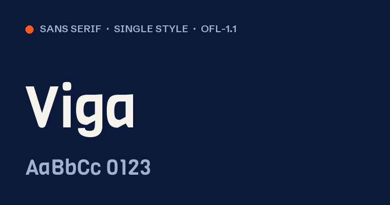 Viga font preview card