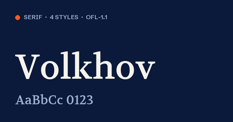 Voorbeeld van het font Volkhov