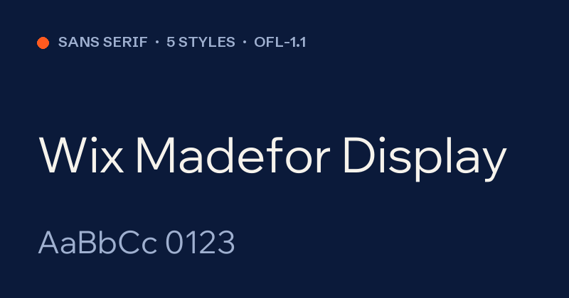 Voorbeeld van het font Wix Madefor Display