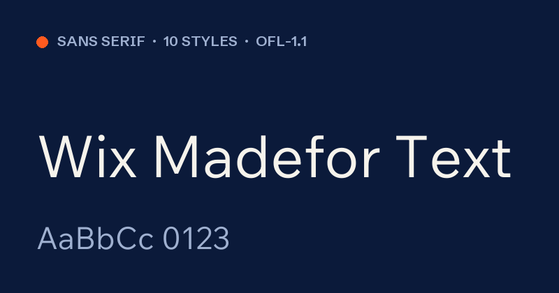 Voorbeeld van het font Wix Madefor Text