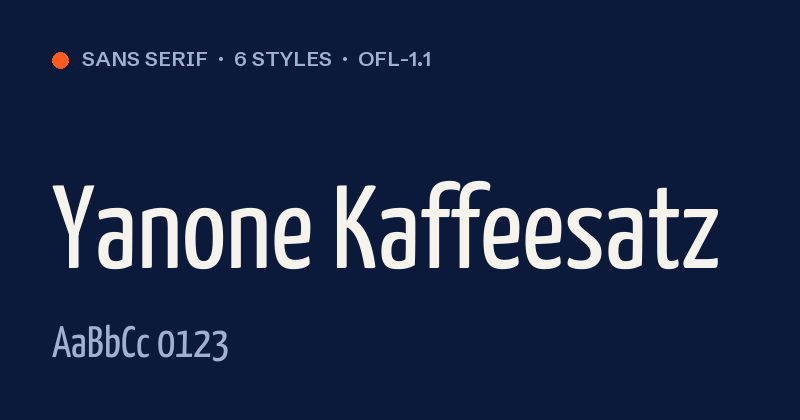 Vorschau des Fonts Yanone Kaffeesatz