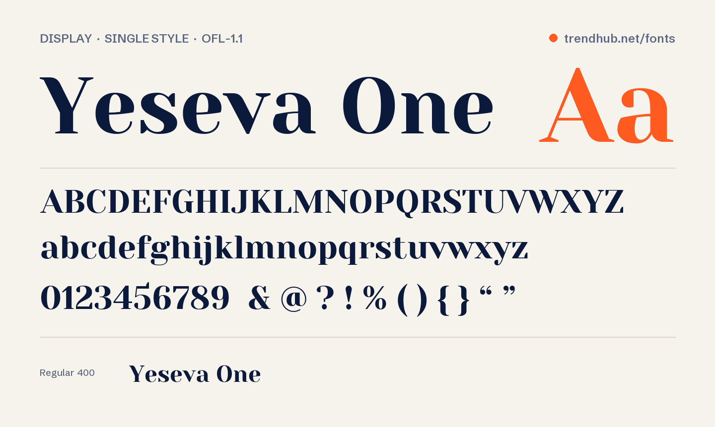 Schriftmuster von Yeseva One