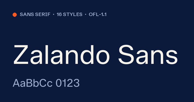 Vista previa de la fuente Zalando Sans