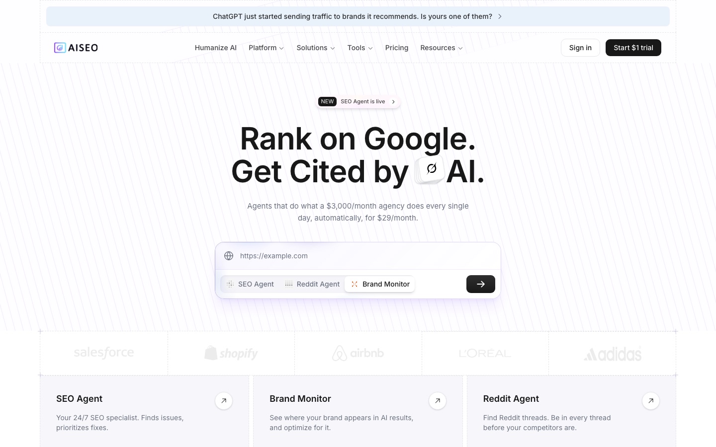AISEO web sitesinin ana sayfası