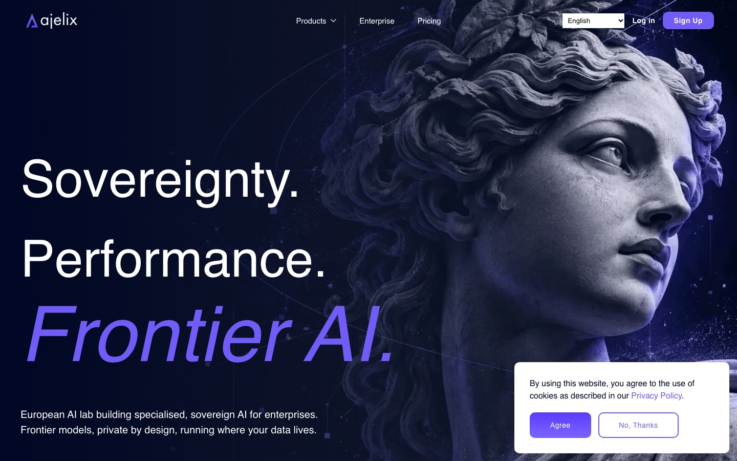 Home page del sito di Ajelix